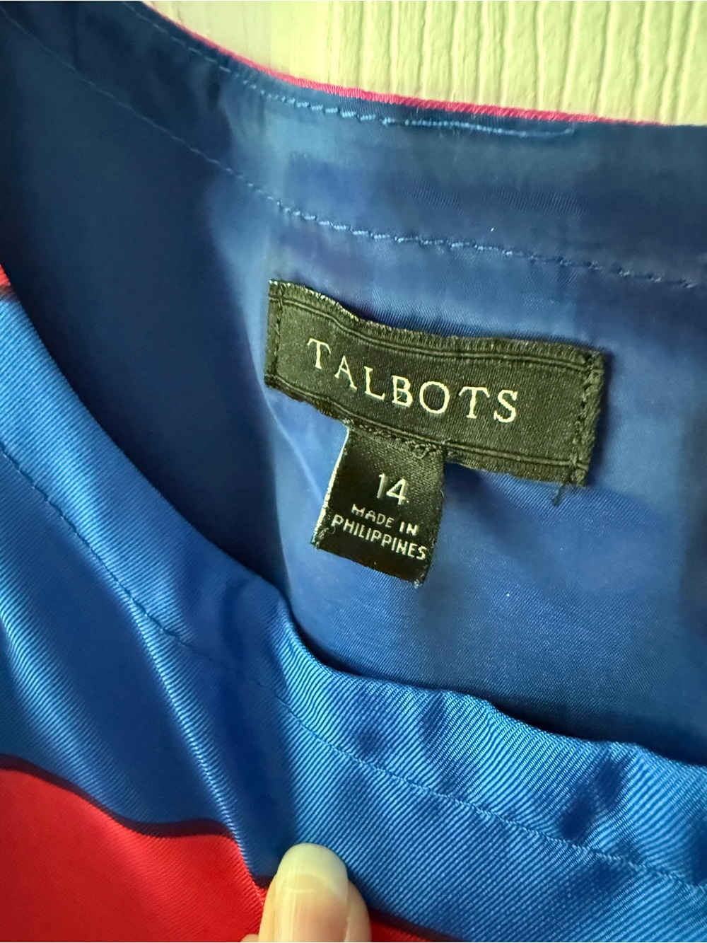 Talbots Sleeveless Striped Shift Dress in Pink and Blue - Picture 2 of 3